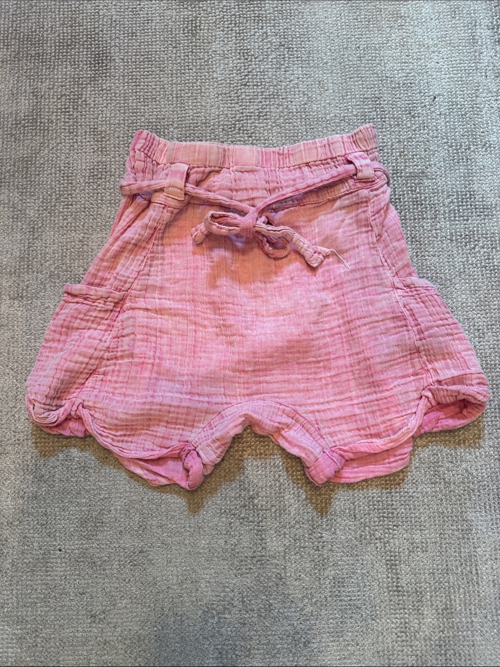 Free People Pink Gauze Drawstring Shorts